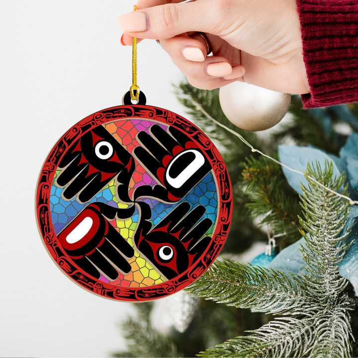 Hands Native Art Suncatcher Ornament Northwest Coast Merry Christmas Decorations