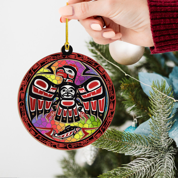 Haida Raven Native Art Suncatcher Ornament Northwest Coast Christmas Tree Decorations 2023