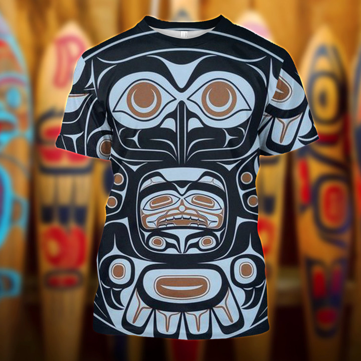 Owl Guardian Spirit Haida Art Shirt Northwest Coast Style 3D T-Shirt Gifts For Boyfriend