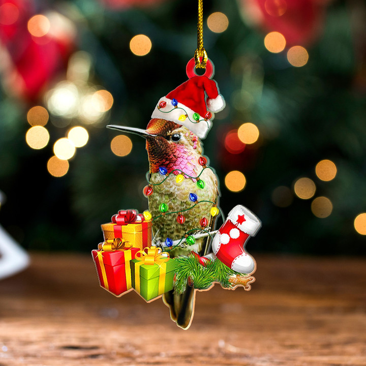 Santa Hummingbird Ornament Christmas Tree Decorations Gifts For Hummingbird Lovers