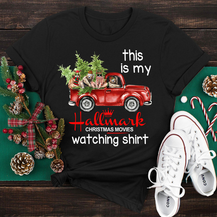 Sloth This Is My Hallmark Christmas Movies Watching Shirt Sloth Lovers Gifts For Xmas 2023