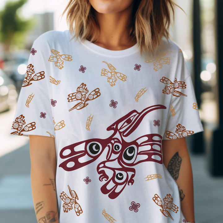 Haida Hummingbird Art Symbolism Pattern Shirt Northwest Coast Style T-Shirt Him Her