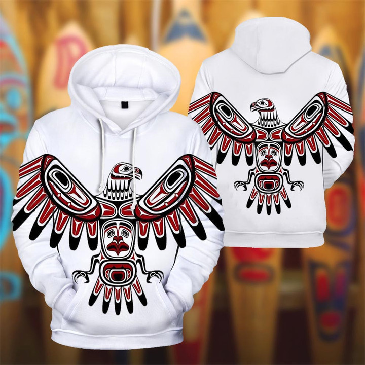 Haida Eagle Art Hoodie Native Northwest Coast Style Hoodie Gifts For Son In Law