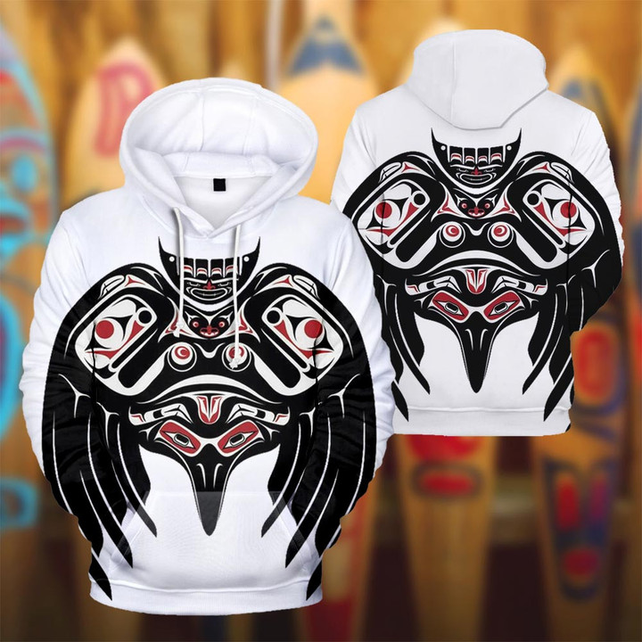 Haida Raven Art Native Hoodie Northwest Coast Style Spirit Hoodie Gifts For Husband