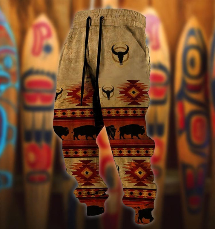 Native Art Western Style Hoodie And Sweatpants Set Vintage Design Clothing Men