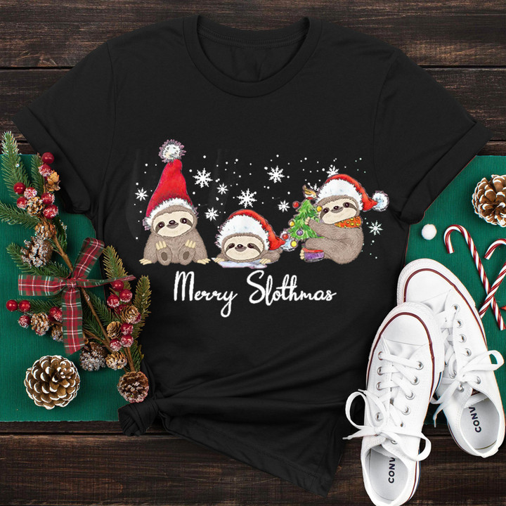 Merry Slothmas Christmas T-Shirt Cute Sloth Christmas Holiday Family Shirt Ideas