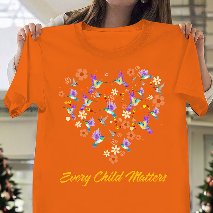 Every Child Matters Orange Shirt Hummingbird Flower National Day For Truth