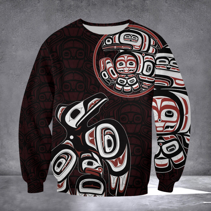 Raven Symbolism Northwest Coast Sweatshirt Northwest Coast Haida Art Design Merch