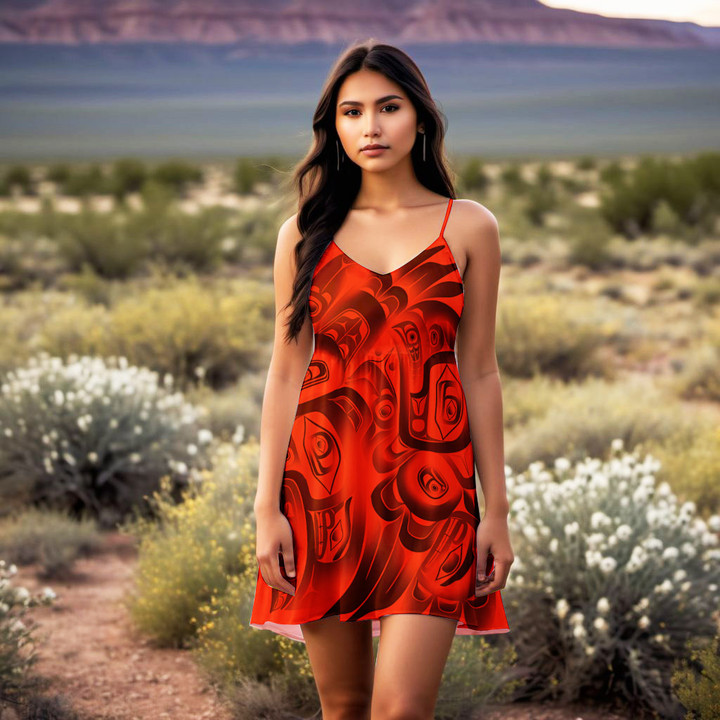 Haida Art Dress Native American Spirit Pacific Northwest Art Spring Summer 2024 Collection
