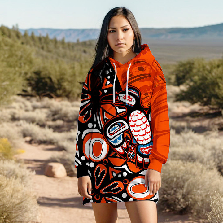 Raven Northwest Coast Hoodie Native American Haida Art Design Hoodie Gifts For Men Women