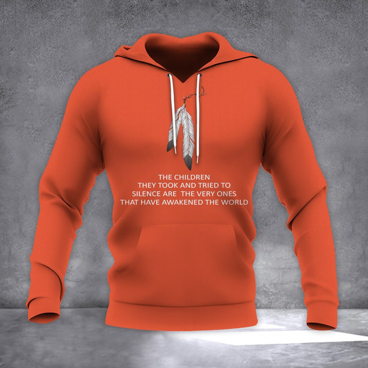 Feather Every Child Matters Hoodie Orange Shirt Day Awareness The Children They Took And Tried