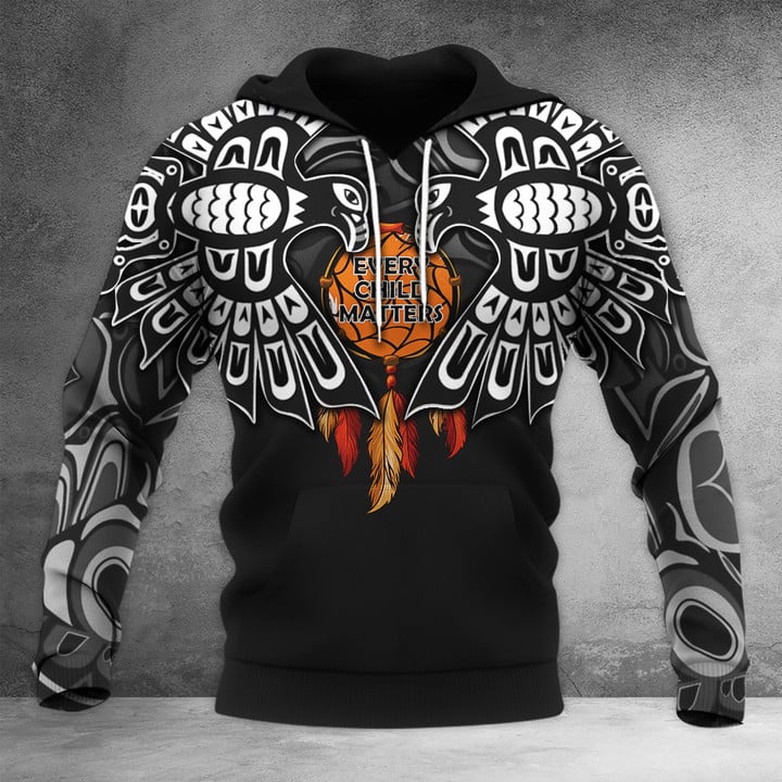 Every Child Matters Hoodie Haida Art Eagle Hoodie Orange Shirt Day Awareness Gifts For Canadian
