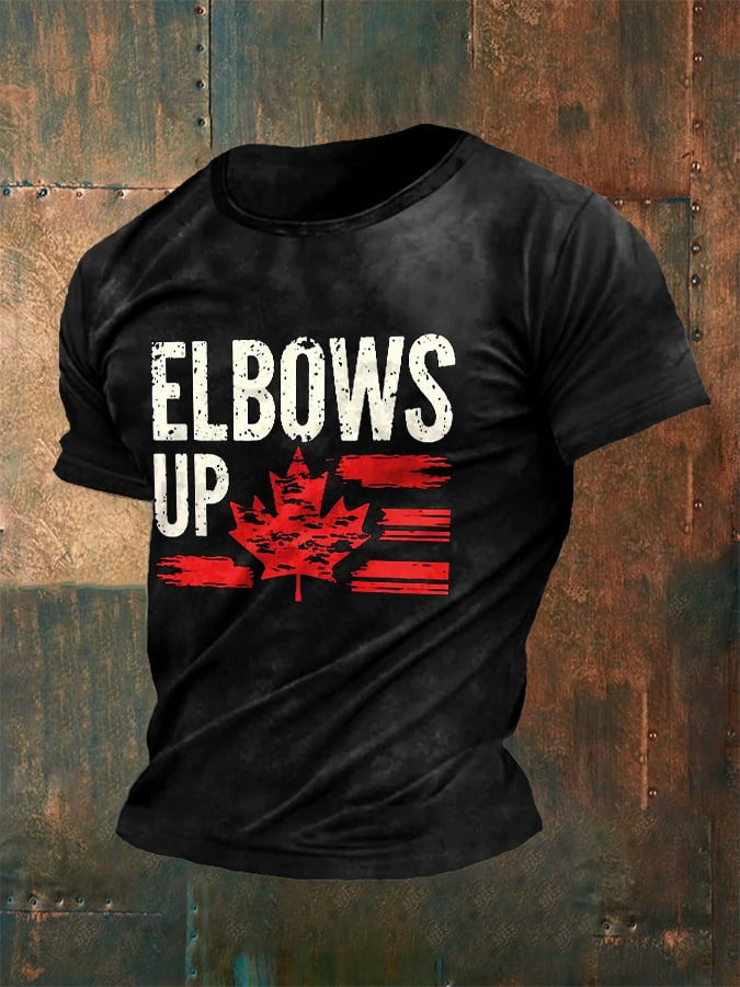 Canada Elbows Up Shirt Maple Leaf Patriotic T-Shirt For Men's Gifts For Canada Lovers