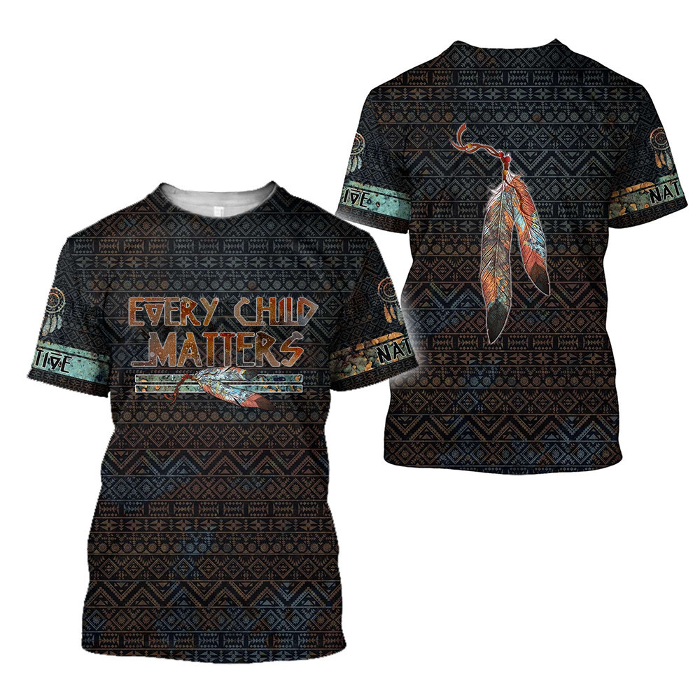 Every Child Matters Feathers Shirt Awareness Orange Shirt Day Native P ...