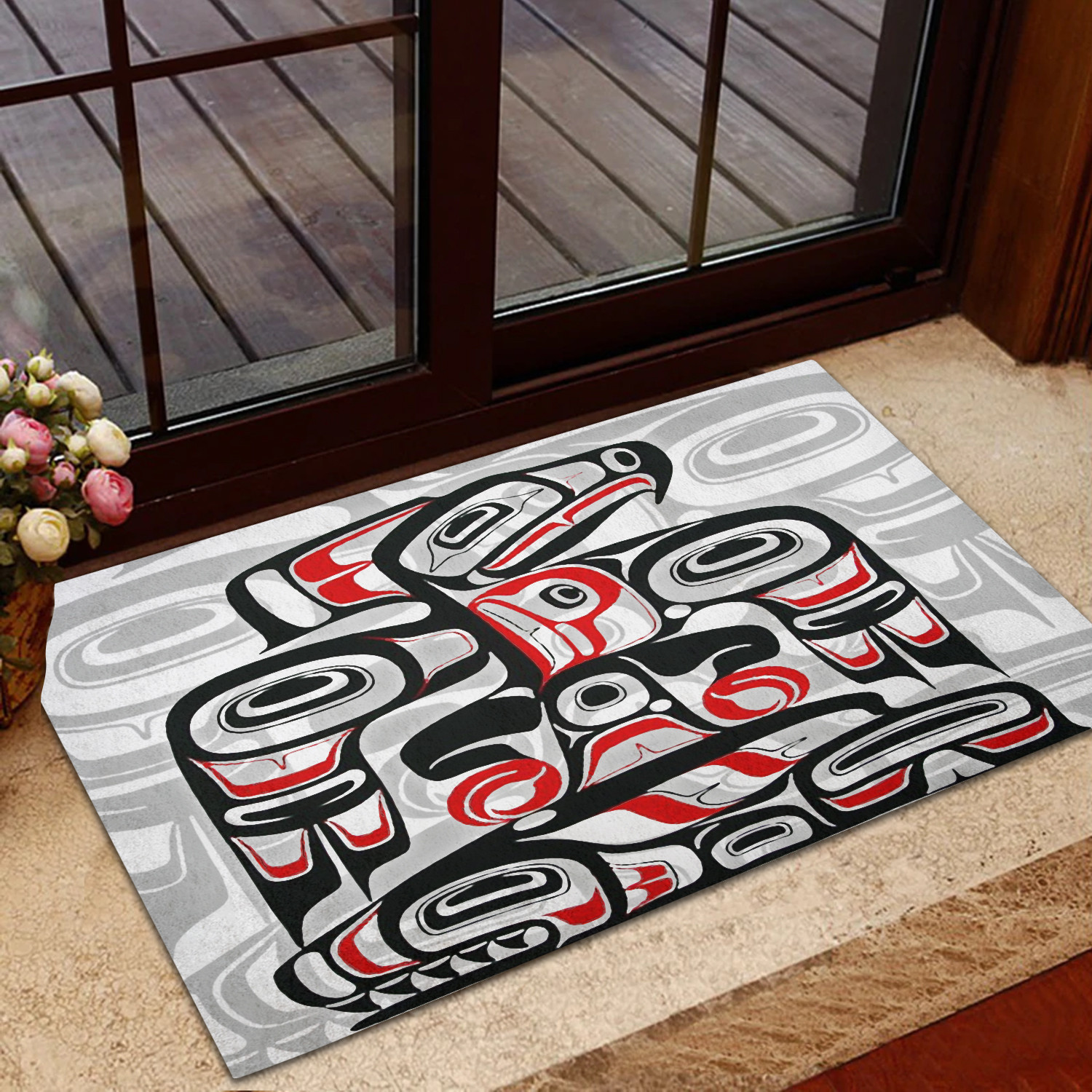 Doormat Native Thunderbird Pacific Northwest Style Native American Doormat Haida Art ...