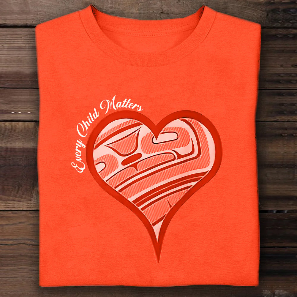 Every Child Matters Shirt Heart Shape Orange Shirt Day - ShopPrideearth