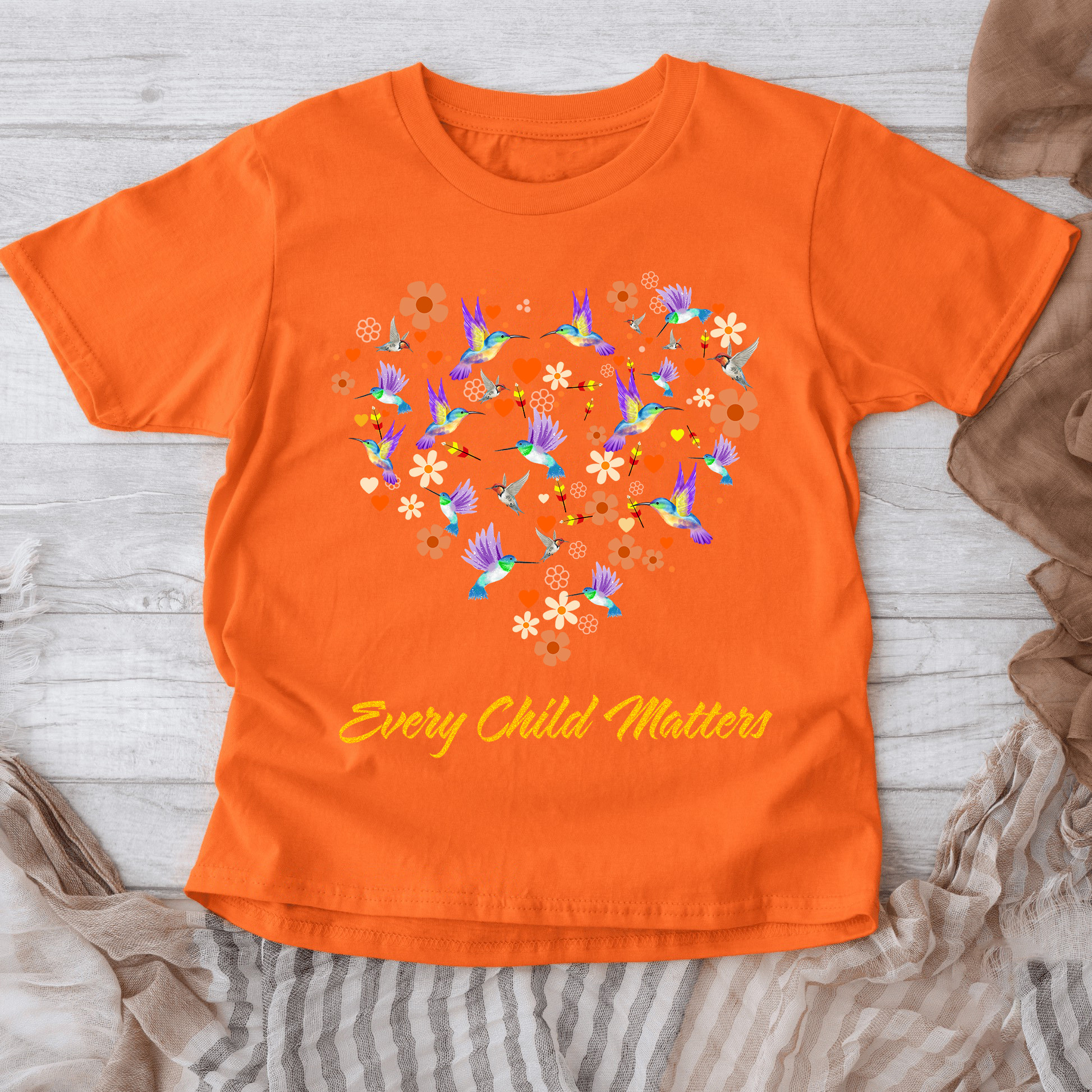 Canada Orange Shirt Day Every Child Matters Shirt Humminbird And Flowe ...