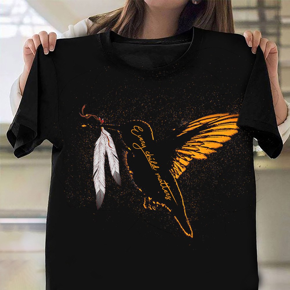 Hummingbird And Feather Every Child Matters Shirt Canada Orange Shirt ...