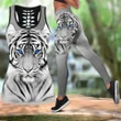 DD22016 Tiger Combo Leggings And Hollow Tank Top