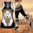 Wolves Leggings And Hollow Tank Top