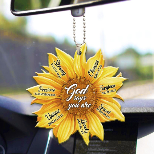 DD21003 Sunflower Acrylic Car Ornament