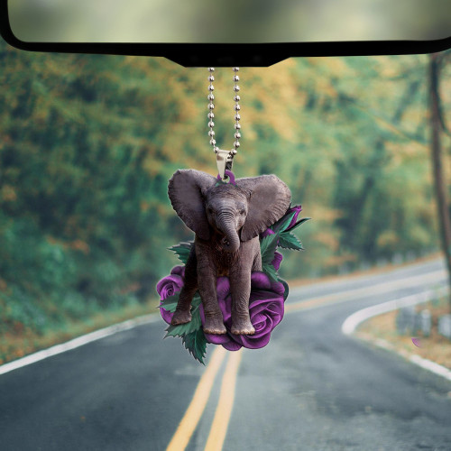 DD21003 Elephants Acrylic Car Ornament
