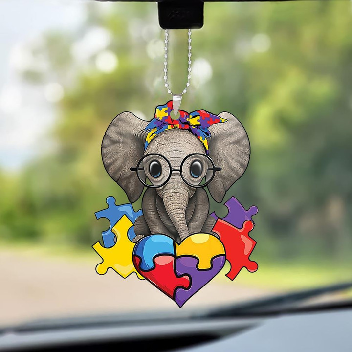 DD2118 Elephants Ornament Car