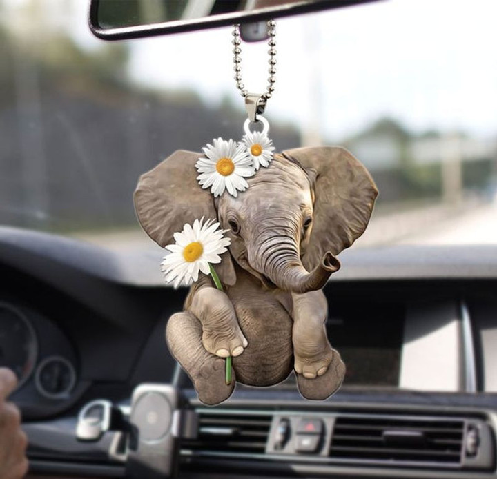 DD2128 Elephants Ornament Car