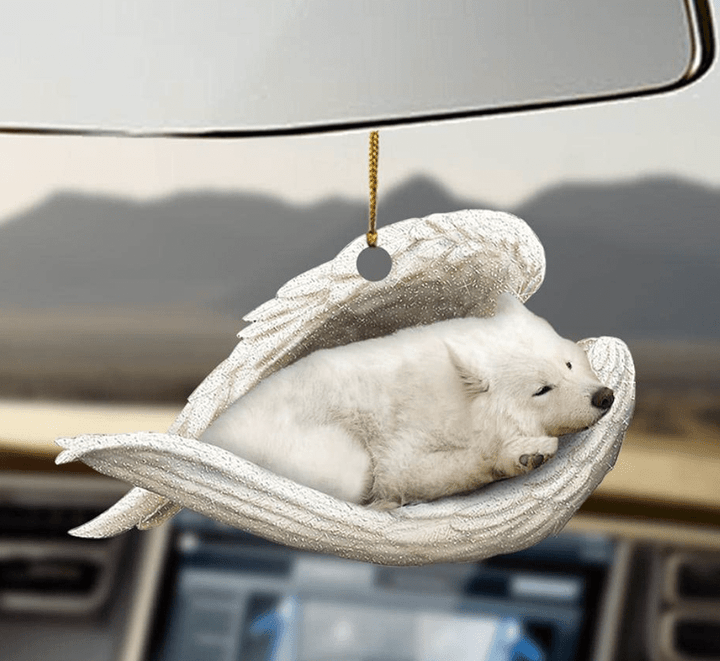 Samoyed Ornament Car