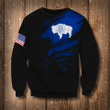 Wyoming Flag And American Flag Sweatshirt Wyoming  State Flag US Flag Logo Patriot Gift For Him