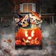 Chihuahua Pumpkin Halloween Yard Sign Cute Dog Halloween Porch Sign Outdoor Decoration