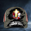 Cross One Nation Under God Hat USA Flag Wreath Eagle Christian Patriotic Cap Unique Gift