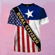 Texas Shirt Dual Citizen Texas State American Flag T-Shirt Patriotic Proud Texan Clothing