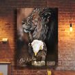 Lion Eagle Head Down One Nation Under God  Poster Patriotic Christian Poster Wall Home Decor