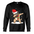 Pug Dabbing Snow Christmas Sweatshirt Funny Pug Graphic Tee Xmas Crewneck Best Christmas Gift