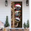 Three Sloths Christmas Door Cover Funny Christmas Holiday Front Door Xmas Decorations