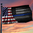 Thin Blue Line Flag With American Flag Support Law Enforcement Outdoor Patio Decor