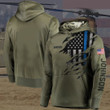 Personalized Thin Blue Line Hoodie American Flag Patriotic Thin Blue Line Gifts For Him