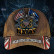 Navy Veteran Eagle American Flag Hat