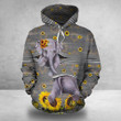 Elephant Sunflower Hoodie Cute Elephant Lovers Themed Gifts For Her