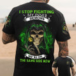 Thin Green Line Skull I Stop Fighting My Inner Demons Shirt Funny Quotes Military T-Shirt Gift
