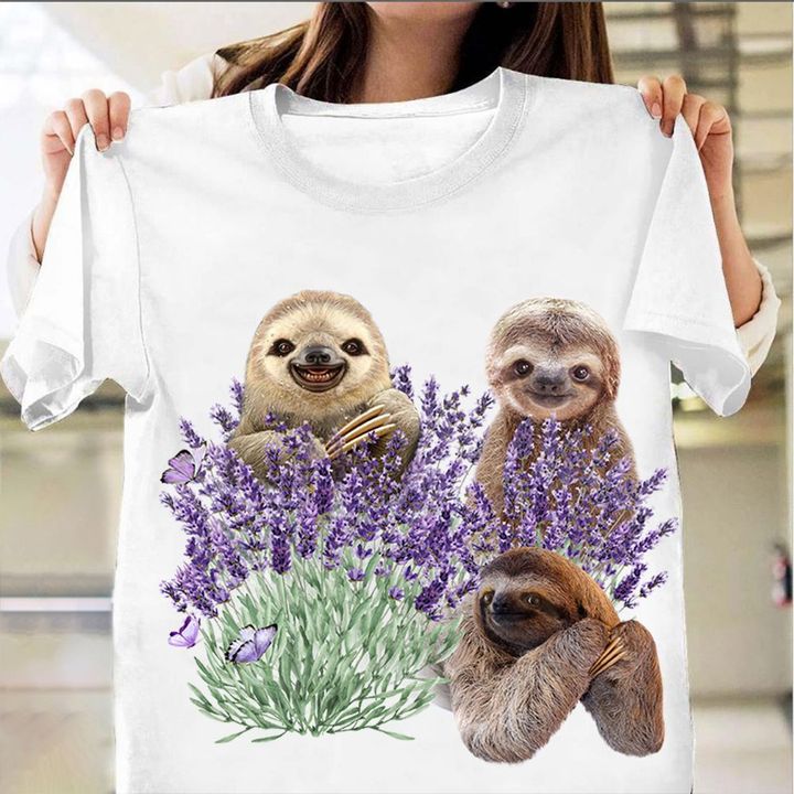 Sloth Lavender Shirt Womens Sloth Clothing Mother's Day Gift For Sister