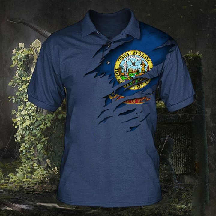 Idaho Polo Shirt Mens Patriotic Flag State Of Idaho Clothing Golf Shirt Gift For Bro Ideas