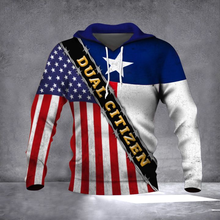 Texas Hoodie Dual Citizen Texas USA Flag Hoodie Patriotic Proud Texan Clothing Gift