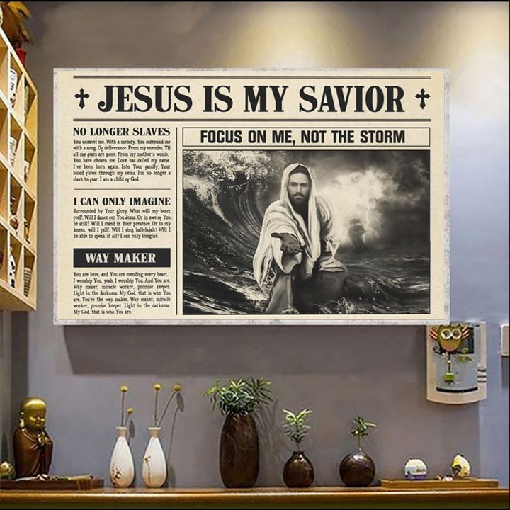 Jesus Is My Savior Poster Faith Christian Home Wall Art Decor Poster Christian Gift Ideas