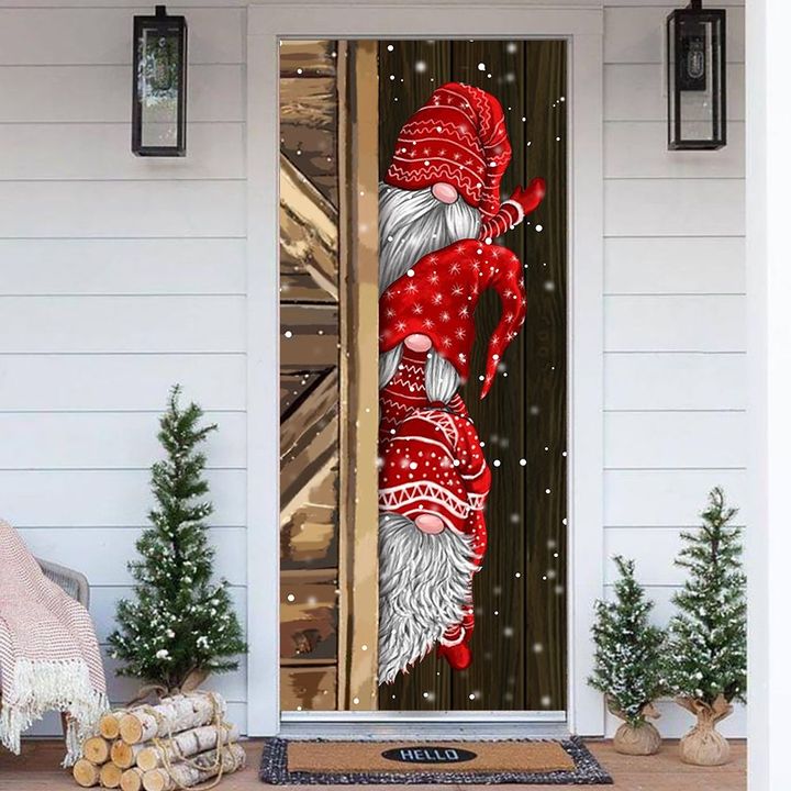 Gnomes Christmas Door Cover