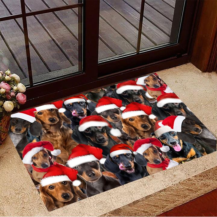 Dachshund Christmas Doormat Dog Welcome Mat Christmas Decorations Indoor