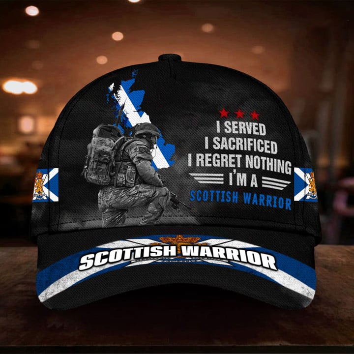 I'm A Scottish Warrior Cap Soldier I Served I Sacrificed Scottish Flag Hat For Veteran Gift