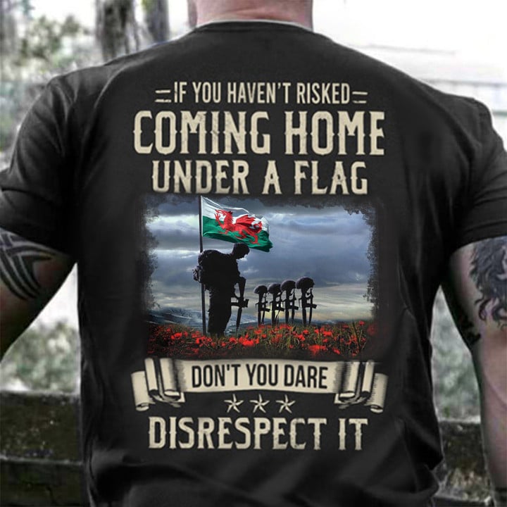 Welsh Soldier If You Haven't Risked Coming Home Under A Flag Shirt Memorial Day Clothes