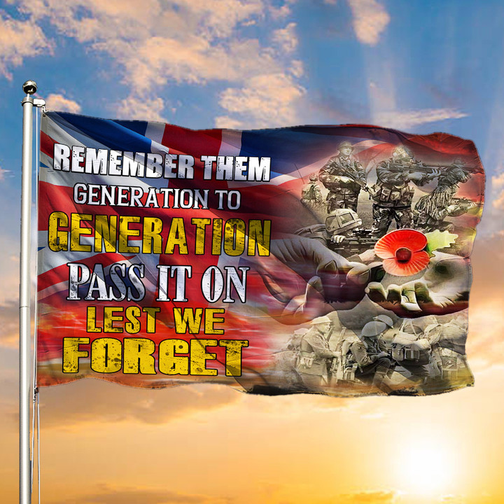 Veteran Poppy Remember Them Generation To Generation Pass Flag Memorial Day Outdoor Decorations